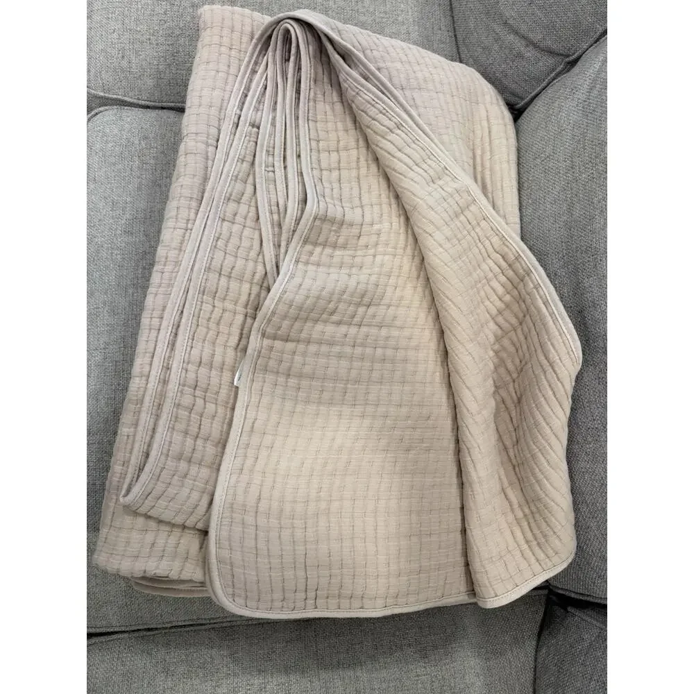 Parachute Air Organic Cotton Quilt King/cal King Bisque & 2 Kg Sz Shams NEW $398